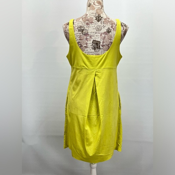 ESLEY Bright yellow ruffle front tank mini dress size M - Picture 6 of 12